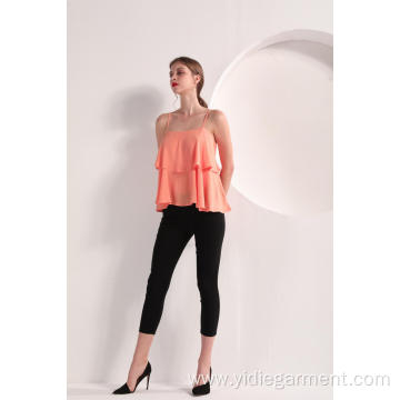 Women's Peach Color Founce Top